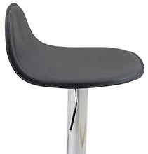 CLP Sgabello Design Lana V2 in Similpelle I Sedia Sgabello Cucina con Poggiapiedi E Schienale Girevole E Regolabile 58-79CM, Colore:Nero, Colore del Telaio:Cromo