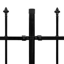 Palizzata di Sicurezza Appuntita in Acciaio 600x200 cm Nera Articoli di ferramenta Barriere e recinzioni Pannelli per recinzioni