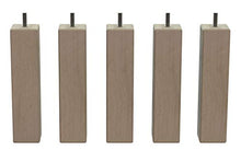 MEGALUXFRANCE - Set di 5 piedi per letto, mobili, divani, quadrati in legno (faggio massiccio) di 46 x 46 x 200 mm