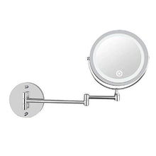 Specchio per vanità da Bagno a LED con Luce, Pieghevole a Doppia Faccia a Muro USB Caricamento Touch dimming Specchio per vanità 10 Volte ingrandimento,White