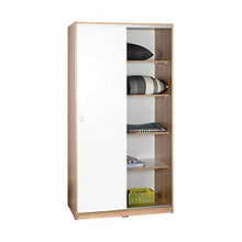 we point Armadio 2 Ante Scorrevoli 5 Ripiani Bianco E Sonoma Cm 94x52xh.182