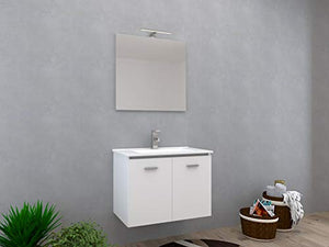 Ideastella MOBILE CON LAVABO PER BAGNO SERIE IBIZA 75 CM (Bianco Lucido)