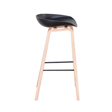 Uderkiny Set di 2 Sgabelli da Bar con Seduta in plastica e Gambe in Legno, sgabelli Alti, per Bar Cucina Ristorante taverna (Nero)