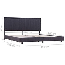 Festnight Giroletto in Tessuto, Struttura per Letto 160x200 cm Grigio Scuro