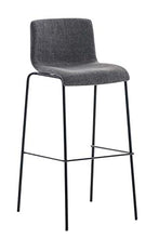 CLP 2 Sgabelli Alti Hoover In Stoffa I Set 2 Sgabelli Bar Design Alt 76 CM I Sedie Sgabello Ergonomiche Con Schienale, Colore:grigio chiaro, Colore del telaio:nero