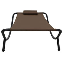 vidaXL Lettino da Giardino Marrone 200x90 cm in Acciaio