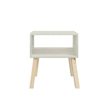 decowood comodino di rettangolare a cubo in verniciato, Legno, Grigio chiaro, 40 x 47 x 30 cm