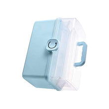 Scatola portatile della medicina della famiglia di 3 strati della scatola della medicina blu