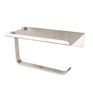 Gancio bagno cucina Portarotolo for WC con ripiano for telefono Supporto da parete in acciaio inossidabile Adesivo Bagno Bagno Distributore di carta for hotel Rotolo di tessuto Appendiabiti Gancio per