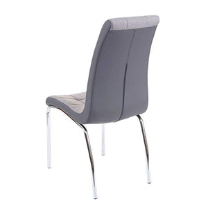 Mendler Set 2X sedie Sala da Pranzo Design Moderno HWC-F29 Tessuto Ecopelle Grigio Chiaro