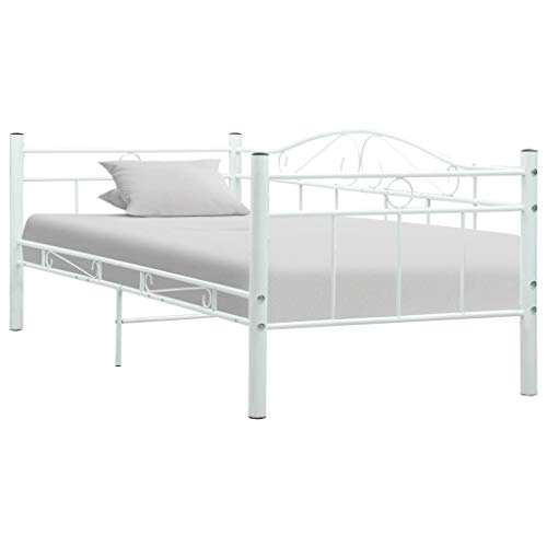 Sconosciuto Letto Divano Letto Singolo in Metallo per Materassi 90 x 200, Struttura Letto per Adulti Bambini Camera da Letto [EU Stock]