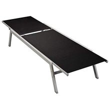 Goliraya Lettino Prendisole Reclinabile Acciaio e Textilene Nero,Sedia a Sdraio da Giardino Reclinabile in Acciaio,Lettino da Sole Reclinabile,Lettino da Giardino Reclinabile 200x58x32 cm