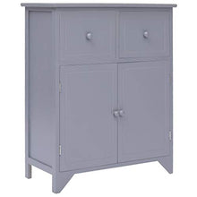 mewmewcat Armadietto Grigio in Legno di Paulownia 60x30x75 cm
