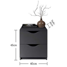Stella Trading LUKI Due cassetti in Grafite – Comodino Moderno con Spazio per Il Vostro Letto, Materiale a Base di Legno, 40 x 45 x 42 cm