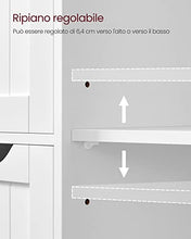 VASAGLE Mobile da Bagno, Mobiletto per Bagno con 3 Cassetti Capienti, Armadietto da Bagno, Ripiano Regolabile, 30 x 60 x 81 cm, Bianco BBC49WT