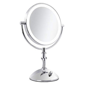 GaoF Specchio per Trucco da 8 'a LED bifacciale con ingrandimento 1X / 3X Specchio cosmetico da Tavolo da Trucco Illuminato Cromato per Camera da Letto/Bagno/Viaggio