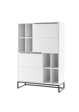 Armadio alto in metallo opaco moderno stile industriale, bianco e nero, 100 cm, M48158WS2