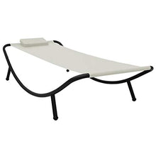vidaXL Lettino da Giardino Crema 200x90 cm in Acciaio