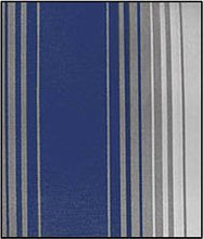 Tenda da Sole in Tessuto Resistente cm 140x300 100% Poliestere con Anelli Dis. 3 Blu e Bianca