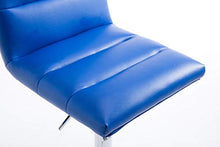 CLP Sgabello Bar Limerick In Similpelle I Sedia Cucina Girevole 360° Regolabile 84-105 CM I Sgabello Imbottito In Metallo, Colore:blu, Colore del telaio:cromo