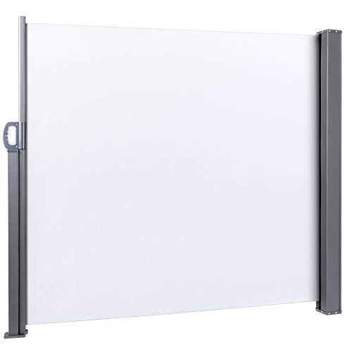 YCSD Tenda da Sole Laterale Retrattile 140x318 Cm, Paravento Avvolgibile Esterno, Anti UV Antivento Protezione Privacy Frangivista per Balcone, Giardino, Terrazzo, Antracite