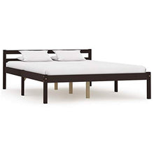 SKM Giroletto con 4 Cassetti Marrone Scuro Legno di Pino 140x200 cm (40.1kg)