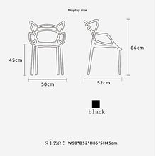 sedie da giardino nero plastica | giardino esterno arredo.Sedia impilabile resistente alle intemperie 4X | Mobili per balcone per terrazza o giardino, sedia da cucina caricabile fino a 160 kg