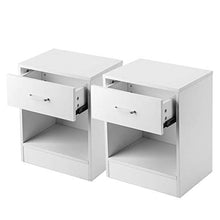 Set di 2 comodini comodini con cassetto a densità in materiale per camera da letto, scrivania, comodino moderno, set completo bianco