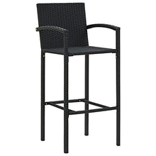 vidaXL Set Bar da Giardino 3 pz con Cuscini Polyrattan Nero