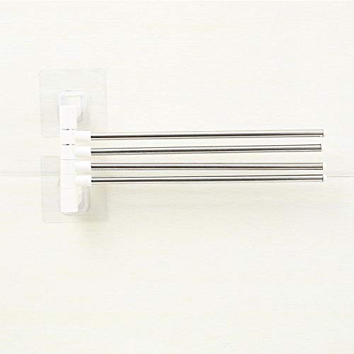Mensole bagno Portasciugamani rotante 1PC Portasciugamani rotante Bagno Cucina Portasciugamani in acciaio inox a parete senza forare -1PC