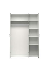 Esidra, Armadio Bianco a 3 Ante, 116x49x175cm