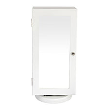 BHP Armadietto portagioielli in MDF bianco, 1 anta con specchio, base girevole, altezza 430 mm