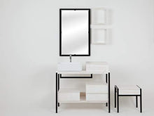 Kuboshop Kubo' Sgabello Bagno Contenitore. Legno massello e Acciaio Verniciato. SPEDIZIONE Gratuita. Garanzia 2 Anni.