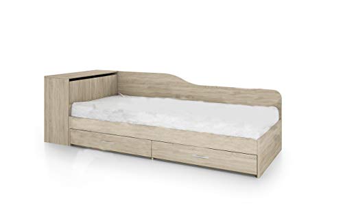 Arredodacasa.com Letto Singolo con Due Cassetti 82x190 LI 2005 (Rovere Chiaro, Letto)