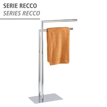 WENKO Portasciugamani Recco, porta asciugamani con 2 braccia paralleli, piastra di base stabile, metallo cromato