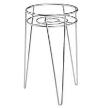 mDesign Midcentury Set da 2 Portavasi da terra in metallo – Portapiante da interno con design rotondo moderno e gambe a forcina – Versatili fioriere da interno e esterno – argento