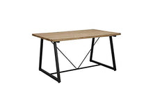 Meubletmoi 9489 - Tavolo da giardino in legno rustico e piedistallo in metallo da 4 a 6 posti, stile industriale