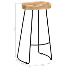 `2 Pezzi Gavin Sgabelli da Bar Cucina Pub Sgabelli da Bar in Legno Set in Legno massello di Mango 45x40x78 cmbarbar