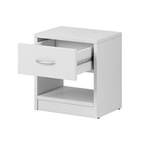 E-Com Comodino con cassetti e ripiano per camera da letto, 28 x 39 x 41 cm, colore: bianco, 41cm(H) x 39cm(B) x 28cm(T)