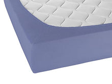 Biberna 0012344 Lenzuolo Frottee-Stretch (Altezza Materasso max. 22 cm) 1X 90X190 cm > 100X200 cm, Blu