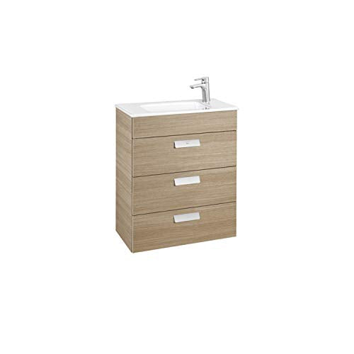 Lavabo + mobile base 3 cassetti Unik Debba Roca, 60 x 36 x 72 cm, colore rovere (rif. A851279155)