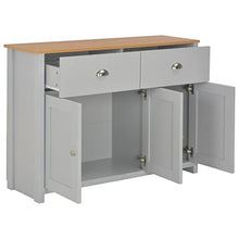 vidaXL CredenzaPratica Raffinata Moderna Accattivante Spaziosa Durevole Funzionale Madia Buffet Armadietto Vetrinetta Dispensa Mobiletto Grigia