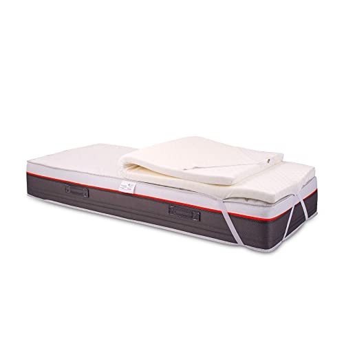 Topper Correttore 80x190cm in Memory Foam Alto 6 cm per Materasso singolo con Rivestimento Silvercare sfoderabile, antibatterico, Ipoallergenico, Lavabile
