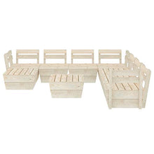 FAMIROSA Set Divani da Giardino su Pallet 9 pz in Legno Abete Impregnato-3731