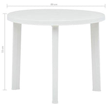 Gotop - Tavolo rotondo da giardino, per interni ed esterni, per giardino, patio, balcone, 89 x 72 cm, in plastica bianca