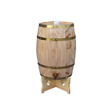 HWhome Verticale Botti di Rovere per Vino Rosso Secchio di Invecchiamento 5L, Distributore di Botti di Whisky con Supporto per Conservare I Tuoi Liquori di Birra di Whisky di Vino Preferiti