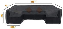 ZJBJ Cover per mobili da Esterno Protector di Divano in Sezione Nero Impermeabile per Il Divano da Patio Set a Forma di Uova 126x61 Pollici