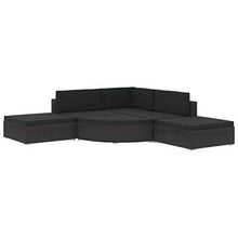 vidaXL Set Divani da Giardino 6 pz con Cuscini Foderati Lavabili Modulare Leggero Elegante Arredi da Esterno in Polyrattan Nero Telaio in Acciaio