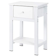 Cikonielf Comodino bianco per camera da letto, comodino divano con cassetto e ripiano, stile elegante per casa, soggiorno, 30 x 40 x 60 cm