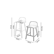 POETRY Sgabelli da Bar PP con Schienale Sgabelli Alti Bancone Sedia da scrivania Altezza Seduta 60 cm / 76 cm (Colore: T2 Dimensioni: 91 cm)
